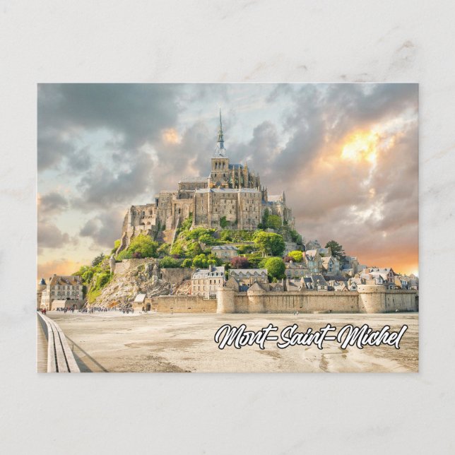 Sunset Over Mont-Saint-Michel, Normandy Postcard (Front)