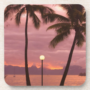 Sunset over Moorea from Sofitel Maeva Beach Coaster