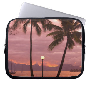 Sunset over Moorea from Sofitel Maeva Beach Laptop Sleeve