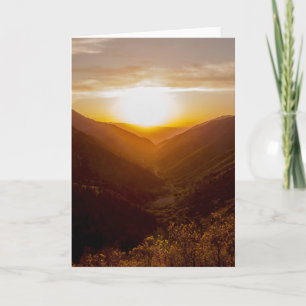 Sunset Over Mountains Landscape Card