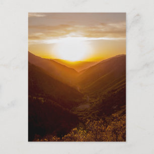 Sunset Over Mountains Landscape Postcard