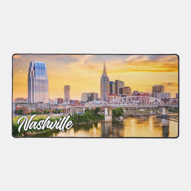 Sunset Over Nashville, Tennessee, USA Desk Mat (Front)