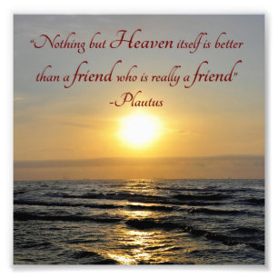 Sunset Over Ocean Friendship Quote Square Photo