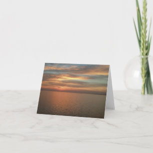 Sunset over ocean note card