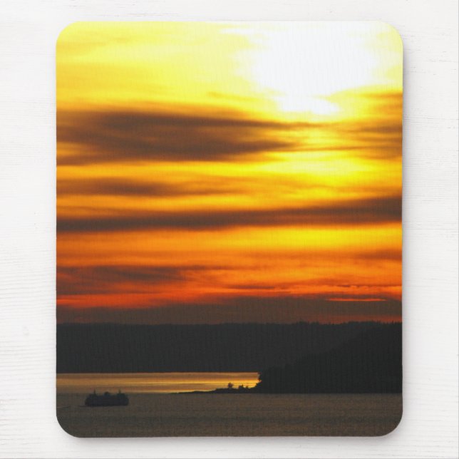 Sunset over Puget Sound Mousepad (Front)