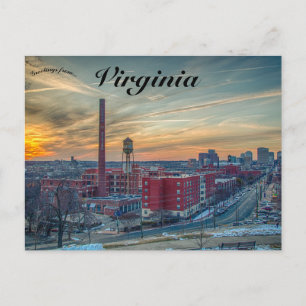 Sunset Over Richmond Virginia Postcard