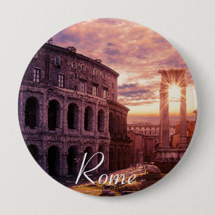 Sunset over Rome Colosseum in Rome 4 Inch Round Button