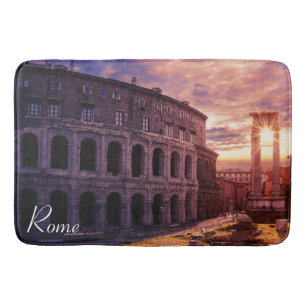 Sunset over Rome Colosseum in Rome Bath Mat