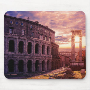 Sunset over Rome Colosseum in Rome Mouse Pad