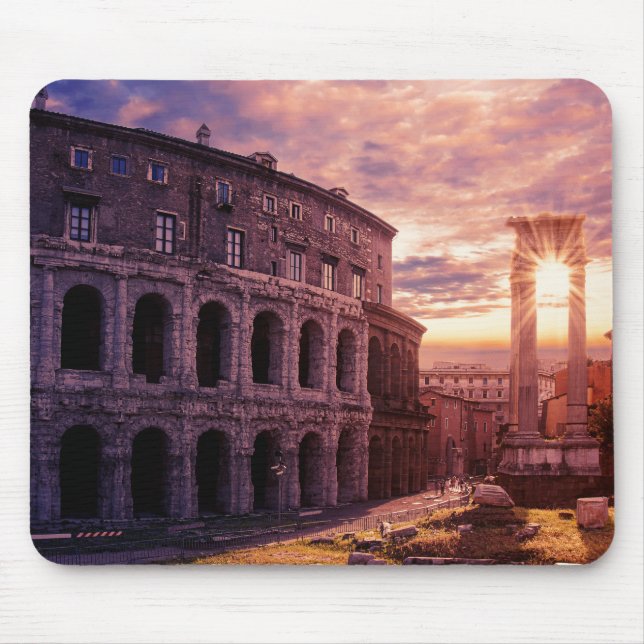 Sunset over Rome Colosseum in Rome Mouse Pad (Front)
