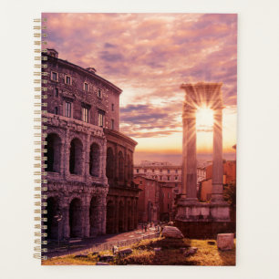 Sunset over Rome Colosseum in Rome Planner