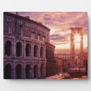 Sunset over Rome Colosseum in Rome Plaque