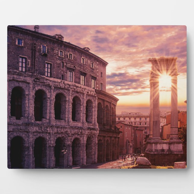 Sunset over Rome Colosseum in Rome Plaque (Front)