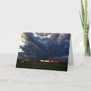 Sunset over Rural Landscape photo greeting card