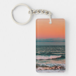 sunset over sea keychain