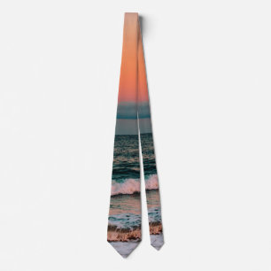 sunset over sea tie