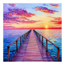 Sunset Over Serene Calming Seascape Home Decor 🌅