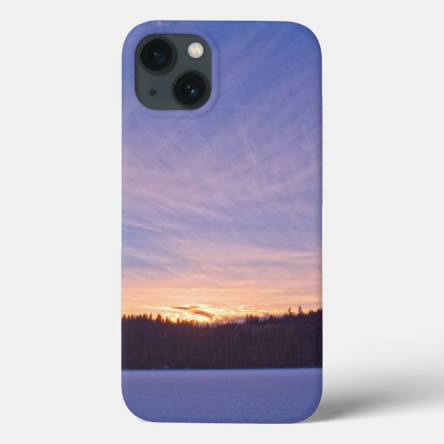 Sunset over Snow-covered Winter Lake & Trees Case-Mate iPhone Case (Back)