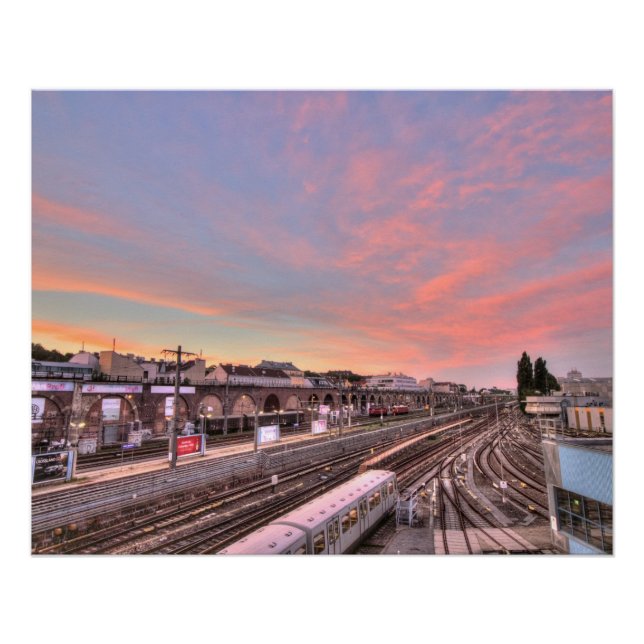 Sunset Over Spittelau, Vienna Austria Poster (Front)
