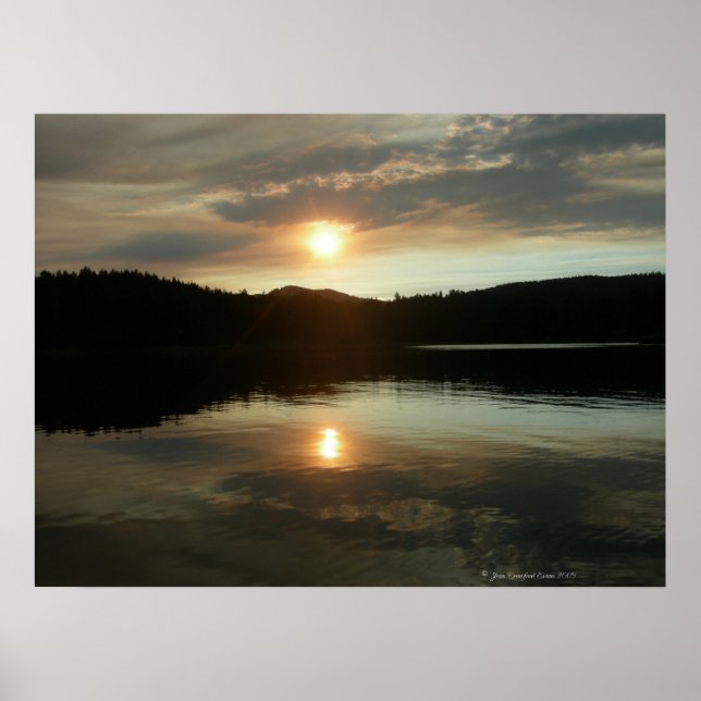 Sunset over Spring Valley Reservoir Poster (Front)
