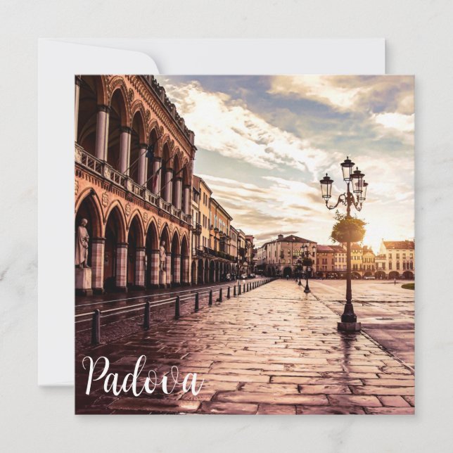 Sunset over square in Padova in Italy (Front)