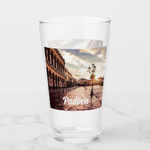 Sunset over square in Padova in Italy Glass
