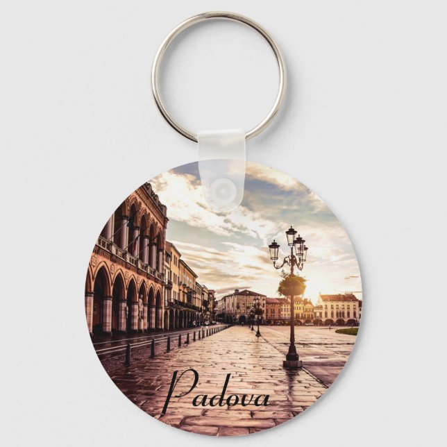 Sunset over square in Padova in Italy Keychain (Front)