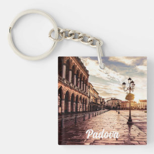 Sunset over square in Padova in Italy Keychain