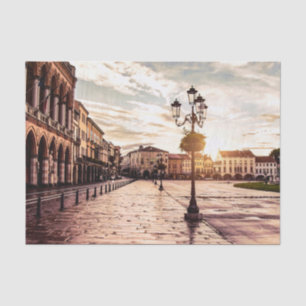 Sunset over square in Padova in Italy Tissue Paper