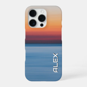 Sunset Over Still Ocean – Dark Sea and Red Sky iPhone 16 Pro Case