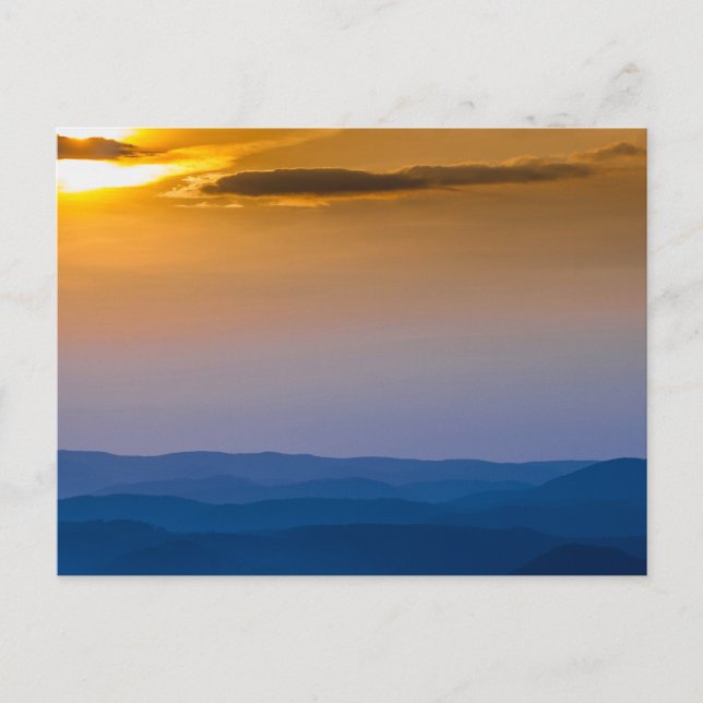 Sunset Over the Allegheny Mountains, West Virginia Postcard (Front)