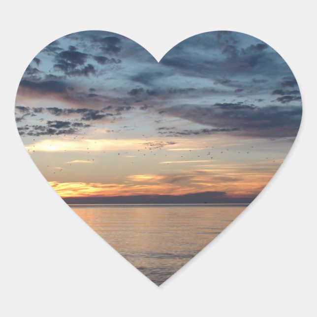 Sunset over the beach and ocean Photo Sticker (Front)