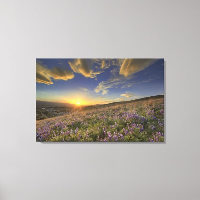 Sunset over the Bitterroot Mountains and vast Canvas Print (Front)