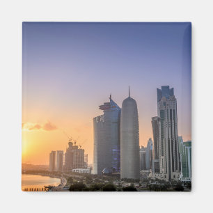 Sunset over the city of Doha, Qatar Magnet