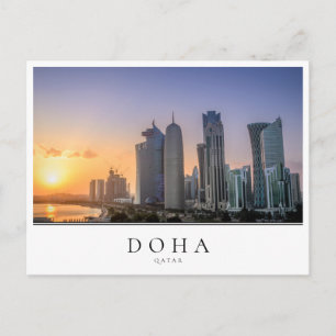 Sunset over the city of Doha, Qatar Postcard
