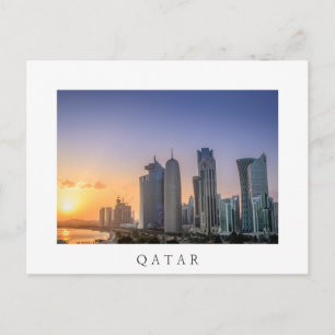 Sunset over the city of Doha, Qatar Postcard