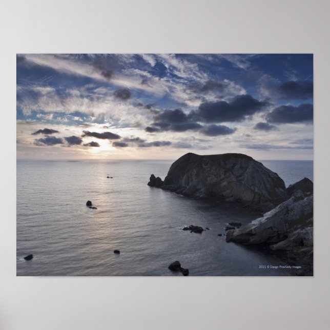 Sunset Over The Irish Coastline Poster (Front)