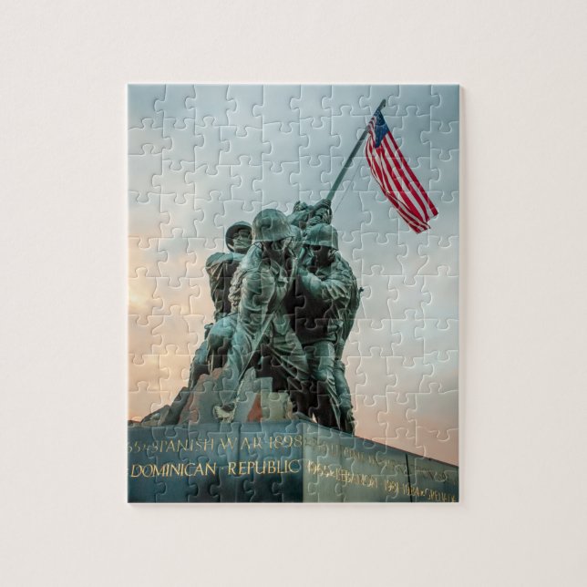 Sunset Over the Iwo Jima Memorial Jigsaw Puzzle (Vertical)