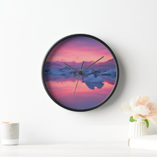 Sunset Over the Jokulsarlon Glacier Lagoon Clock