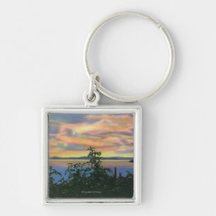 Sunset over the Lake, Adirondack Mts in Keychain