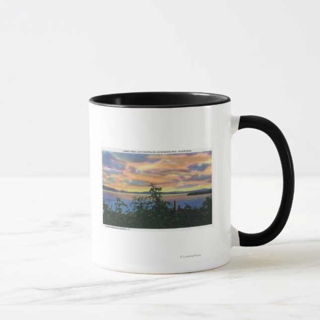 Sunset over the Lake, Adirondack Mts in Mug (Right)