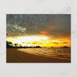 Sunset Over the Maldives Postcard