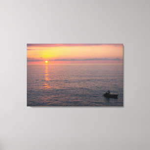 Sunset over the mediterranean sea. canvas print