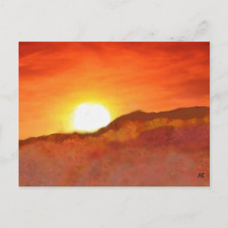 Sunset Over the Mountains,  Postcard