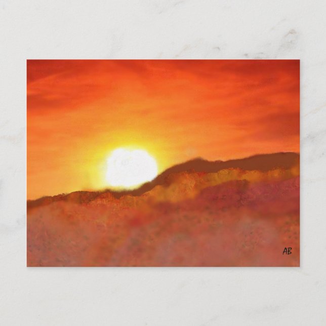 Sunset Over the Mountains,  Postcard (Front)