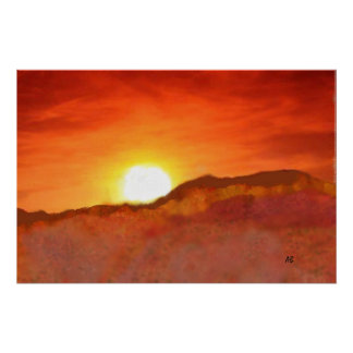 Sunset Over the Mountains,  Poster
