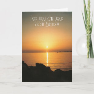 Sunset Over The Ocean Personalised 60th Birthday Card