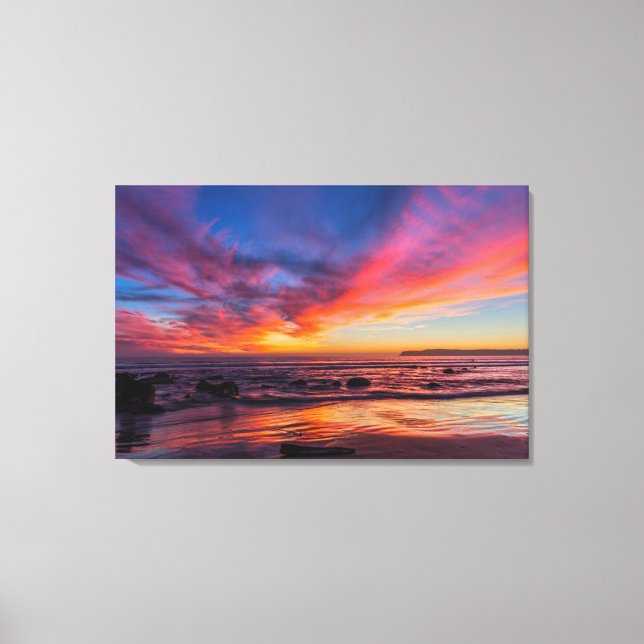 Sunset over the Pacific from Coronado 2 Canvas Print (Front)