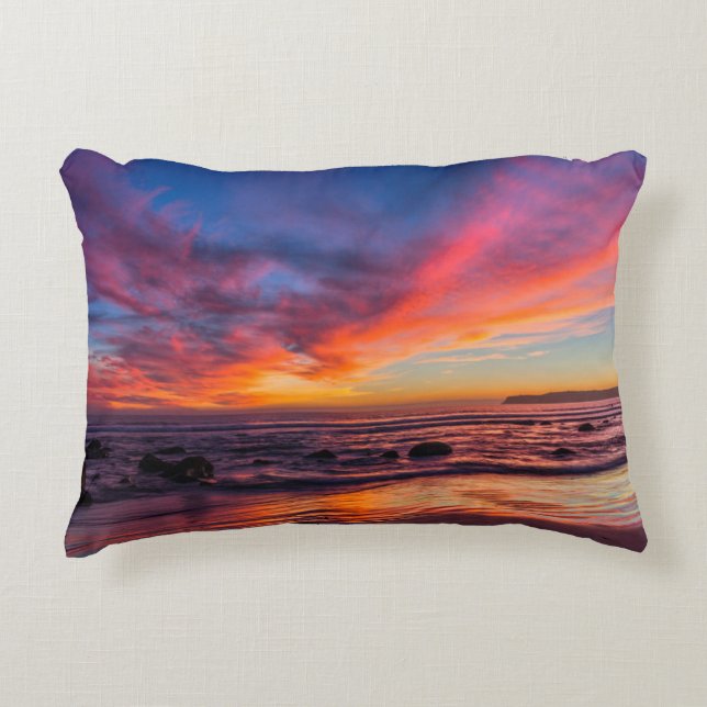 Sunset over the Pacific from Coronado 2 Decorative Pillow (Front)