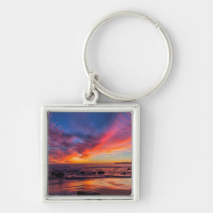 Sunset over the Pacific from Coronado 2 Keychain